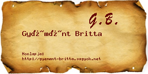 Gyémánt Britta névjegykártya
